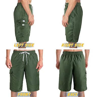 Srnede Mens Swimming Trunks Swim Trunks Quick Dry 11 Inch Swim Shorts with Mesh Lining Funny Swimwear Bathing Suits Army Green - Image 5