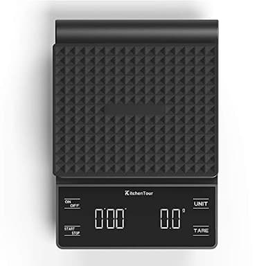 KitchenTour Coffee Scale with Timer 3kg/0.1g High Precision Pour Over Drip Espresso Scale with Back-Lit LCD Display (Batteries Included) - Image 1