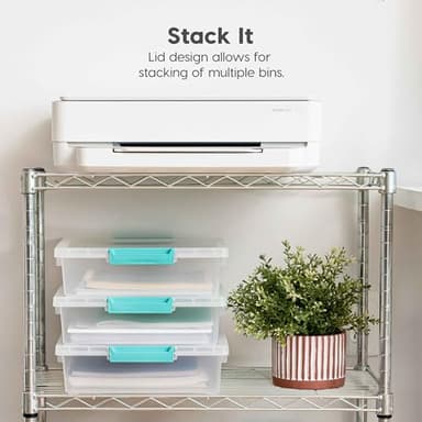 IRIS USA 6 Qt. Plastic Storage Bins Containers with Lids, 4 Pack, Small Sensory Bin, Craft Storage, Craft Organizers & Storage, Organizing Container for Home, Office & Art Supplies, Stackable, Clear - Image 5