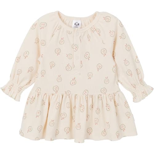 Gerber Baby Girls' Long-Sleeve Dress, Apples, 18 Months - Image 1