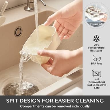 Dunruz Snackle Box Container,Portable Snack Box 8 Compartment Divided Serving Tray with Lid and Handle,Clear Storage Organizer for Fruit Candy Nuts Veggie-Perfect for Road Travel Party（1 Pack） - Image 3