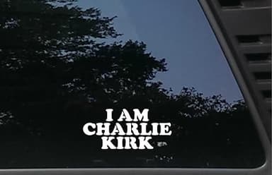 I AM Charlie Kirk - 5 1/2" x 2 1/2" Funny die Cut Vinyl Decal/Bumper Sticker for Windows, Cars, JDM, Trucks, Tool Boxes, Boats, laptops - virtually Any Hard, Smooth Surface - Image 1