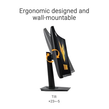 ASUS TUF Gaming 24” (23.6 inch viewable) Curved Monitor (VG24VQER) – FHD, 180Hz, 1ms, DCI-P3 90%, Extreme Low Motion Blur Sync, FreeSync, Shadow Boost, Eye Care, DisplayWidget Center, 3yr Warranty - Image 5