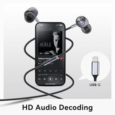 USB C Headphones for Samsung S23 FE S22 S21 S20 A53 A54 Wired Earbuds Metal in-Ear Type C Earphone with Microphone Volume Control Bass Stereo for iPhone 15 Pro Max iPhone 16 Pro Max Pixel 6 6a 7a 8 5 - Image 4