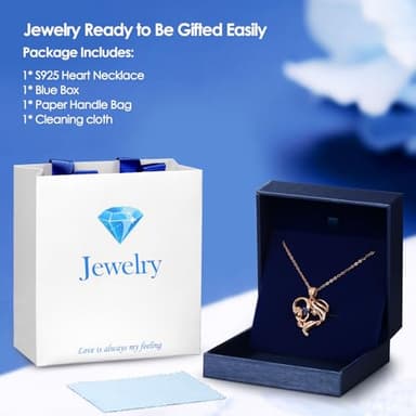Zifeel Mothers Day Gifts for Mom Wife Her Grandma, S925 Sterling Silver Birthstone Necklaces Jewelry for Women, Mother's Day Love Heart Pendant Necklace for Anniversary Birthday Christmas Day - Image 6