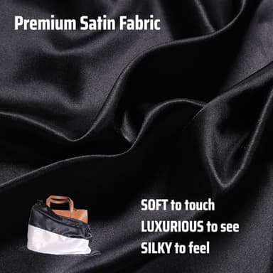 2 Pack Satin Dust Bags for Handbags with Clear Window. Silky Dust Cover for Handbag. Purse Storage Bags. Dustproof Drawstring Bag for Shoes and Boots. (Black, W23.6"xH19.6") - Image 4