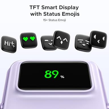 UGREEN Uno 10000mAh Magnetic Portable Charger, Qi 7.5W Wireless Power Bank, PD 20W USB C Battery Pack with Foldable Stand and TFT Display MagSafe Compatible iPhone 17/16/15/14/13/12 Series, Purple - Image 6