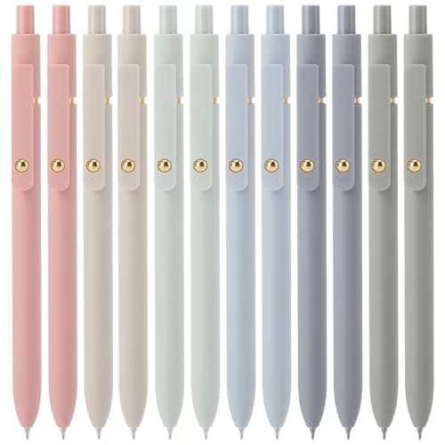 Ddaowanx Gel Pens,0.5mm Quick Dry Black Ink Pens Fine Point Smooth Writing Pens, Cute Office School Supplies Gifts for Women (24 Pcs Morandi-Black Ink) - Image 1