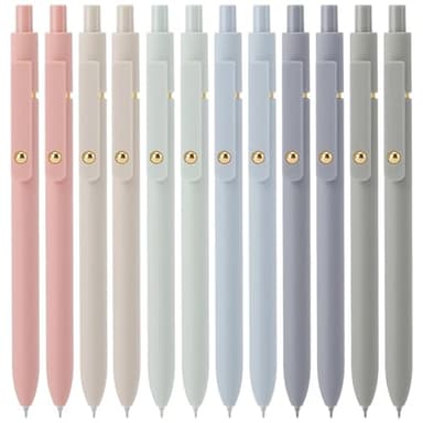 Ddaowanx Gel Pens,0.5mm Quick Dry Black Ink Pens Fine Point Smooth Writing Pens, Cute Office School Supplies Gifts for Women (24 Pcs Morandi-Black Ink) - Image 1