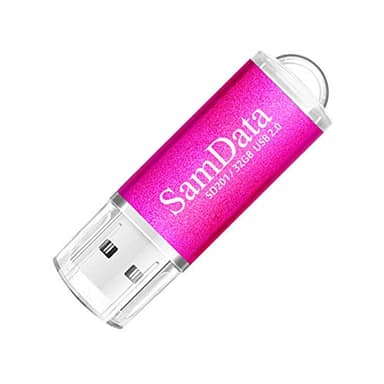 SamData 5 Pack 32GB USB Flash Drives USB 2.0 Thumb Drives Memory Stick Jump Drive Zip Drive, 5 Colors: Black Blue Green Silver Pink - Image 4
