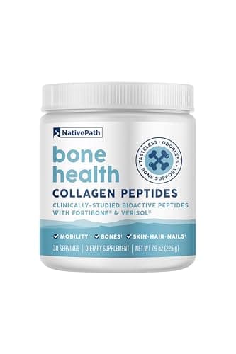 NativePath Bone Health Collagen Peptides, Type 1 & 3, with Fortibone and Verisol, 7.9 Ounce, 30 Servings - Image 1