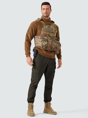 Winvote Men's Cargo Work Pants Water Resistant Tactical Pants 31" Lightweight Hiking Ripstop Pants Outdoor Apparel Dark Brown 40 - Image 6