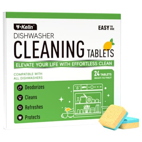 Dishwasher Cleaner and Deodorizer Tablets 24 Pack - 1 Year Supply Deeply Removes Dirt With Odor Eliminating, Dishwasher Cleaner Tablets Naturally Removes Scale Andblockage From Pipes - Image 1