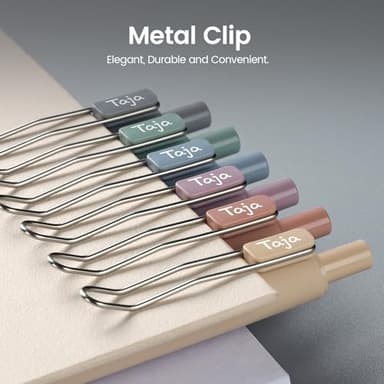 Taja Gel Pens, 6pcs 0.5mm Fine Point Smooth Writing Pens, Quick Dry Black Ink Pens for Journaling and Note Taking, Cute Aesthetic Pens for Office School & Home Supplies - Image 5