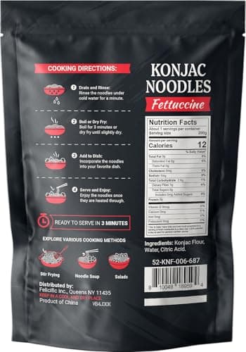 52USA Konjac Shirataki Noodle, Fettuccine, Low Carb Pasta 52.8 Oz (1500 g), Keto and Paleo Friendly, Sugar Free, Vegan, Gluten Free, Ready to Eat, Low Calorie Noodles 6 Pack Inside - Image 2