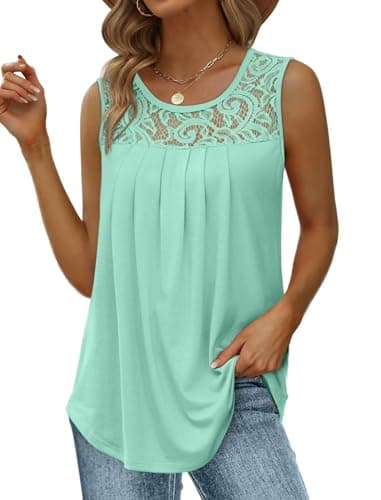 Saloogoe Summer Tops for Women 2025 Trendy Beach Vacation Outfits for Cruise Travel Wear Green XL - Image 1