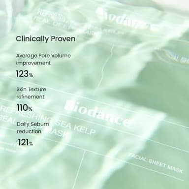 BIODANCE Refreshing Sea kelp Real Deep Mask, Overnight Hydrogel Mask, Calming, Oil & Sebum Control, Blemish Care, Korean Skincare, Stocking Stuffers for Teen Girls | 1.19oz(34g) x 4ea - Image 7