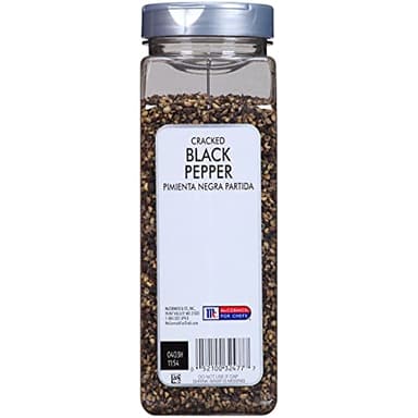 McCormick Culinary Cracked Black Pepper, 16 oz - One 16 Ounce Container of Cracked Black Peppercorns for Garnishes, Best with Kabobs, Steak, Marinades, Tossed Salads and More - Image 2