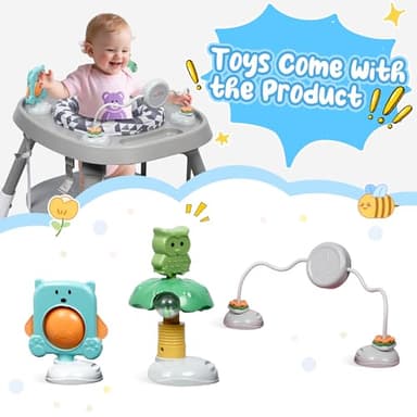 Xilingol 15-in-1 Convertible High Chair, 2-in-1 Baby Highchair & Activity Center W/Toys, Booster Seat | Building Block Table | Toddler Chair W/Removable Tray & 5-Point Harness & 2-Layer Cushion(Grey) - Image 4