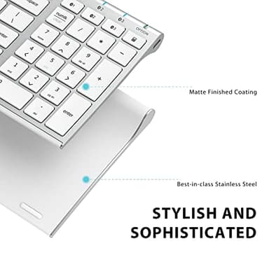 iClever BK10 Bluetooth Keyboard, Universal Bluetooth 5.1 Wireless Keyboard with Number Pad, Ergonomic Design, Multi-Device Compatibility, Stable Connection for Mac, iPad, iPhone, Android, Windows - Image 4