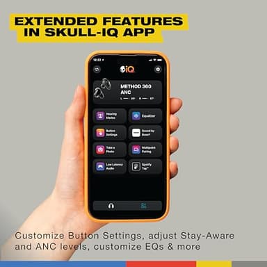 Skullcandy Method 360 ANC Wireless Earbuds, Sound by Bose, Bluetooth Headphones, Premium Noise Cancelling, Up to 40 Hrs Battery, Sweat and Water Resistant, Microphone for iPhone Android - True Black - Image 7