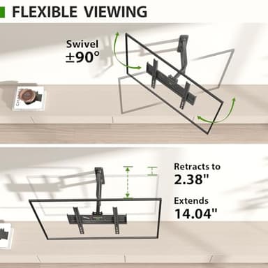 USX MOUNT Corner TV Wall Mount for 26-60 Inch TVs up to 80 lbs, Single Articulating Arm, Full Motion TV Wall Mount Bracket with Swivel and Tilt, Max VESA 400x400mm - Image 4