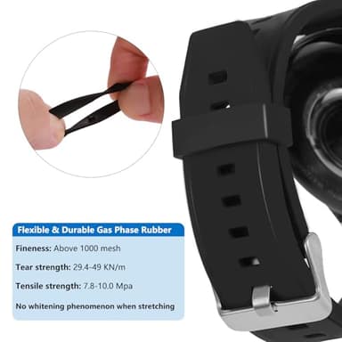 Vnsuyo 6 Pcs Watch Band Keepers, 16mm/18mm/20mm/22mm /24mm/26mm Watch Strap Holder Loops Retainer, Black Silicone Watch Band Fastener Rings Replacement Parts for Smart Sport Watches - Image 4