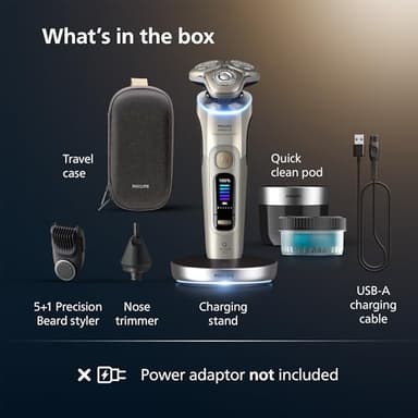 Philips Norelco Shaver i9000 Prestige Ultra, Wet & Dry Electric Shaver, White Gold, SenseIQ Pro Technology, Triple Lift & Cut System, 360 Rotating NanoTech Precision Blades, Beard Styler, XP9403/88 - Image 7