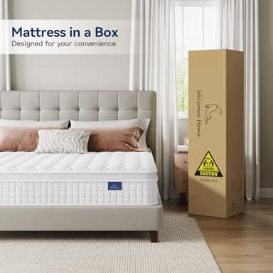Vesgantti 12 Inch Multilayer Hybrid Twin XL Mattress - Multiple Sizes & Styles Available, Ergonomic Design with Memory Foam and Pocket Spring, Medium Firm Feel, White - Image 6