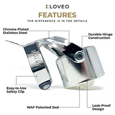 KLOVEO Champagne Stoppers - Patented Seal - Made in Italy - Professional Grade WAF Champagne Bottle Stopper - Prosecco, Cava, and Sparkling Wine Bottle Stopper - Image 2