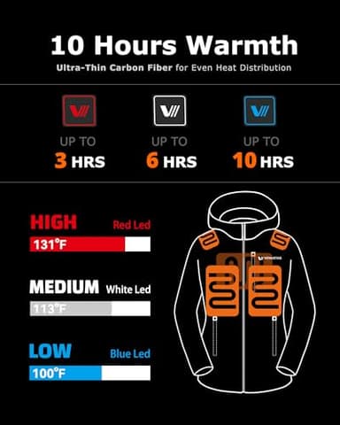 Venustas Women's Heated Jacket with Battery Pack, Windproof Electric Insulated Heated Coat With Detachable Hood - Image 2
