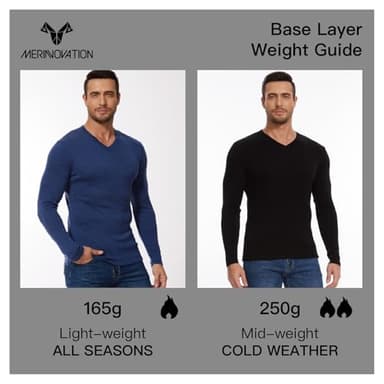 MERINNOVATION Merino Wool Base Layer-Mens 100% Merino Wool Long Sleeve Thermal Shirts for Hiking Hunting,lite,Midweight+Wool Accessory Included, Black 250 XL - Image 4