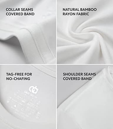 DAVID ARCHY Men's Undershirt Bamboo Rayon Moisture-Wicking White T-Shirts for Men Stretch Crewneck Tees for Men, 3-Pack (XL, White) - Image 5