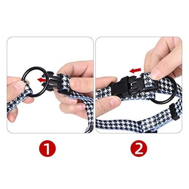 Mile High Life Nylon Puppy Dog Collar Nylon w Cute Patterns Lightweight Girl Boy Collar for Small/Medium/Large Dogs (Pink Bone, Medium Neck 13"-17") - Image 6