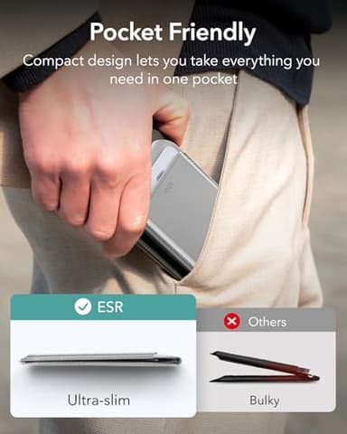 ESR Upgraded for MagSafe Wallet, 5 Card Holder, RFID Blocking, Magnetic Wallet for iPhone with Adjustable Stand, Slim for iPhone 17/16/15/14/13/12 Series, Not for 13/12 Mini, Grey - Image 7