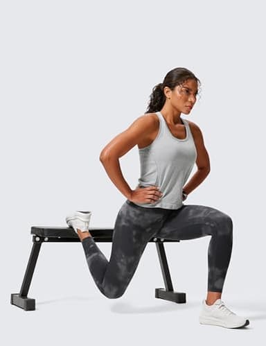 CRZ YOGA Womens Butterlift High Waisted Workout Leggings 25" - Pilates Gym Athletic Yoga Pants Buttery Soft Grey Tie Dye Flowers Medium - Image 3