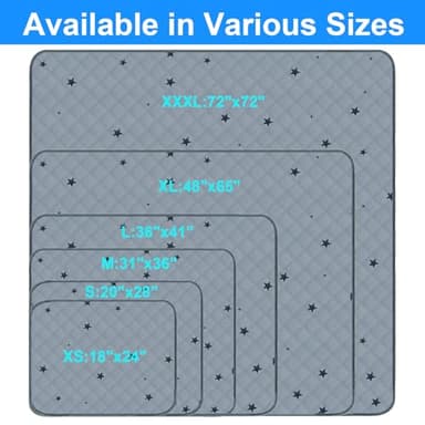 RIOUSSI Washable Pee Pads for Dogs, Reusable, Absorbent, Leakproof, Non Slip Pet Puppy Pads for Potty Training. Gray Stars, 24x36 Inch(4pack) - Image 3