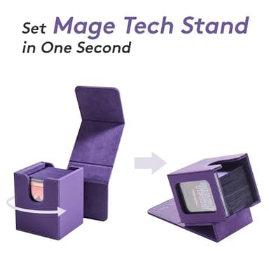 Mage Tech Commander Deck Box Lite - Card Display with Mini Snap Card Holder & Removable Cover, Fits 100+ Single-Sleeved Cards, Ideal for MTG, PTCG, OPCG, SWU & More (White) - Image 3