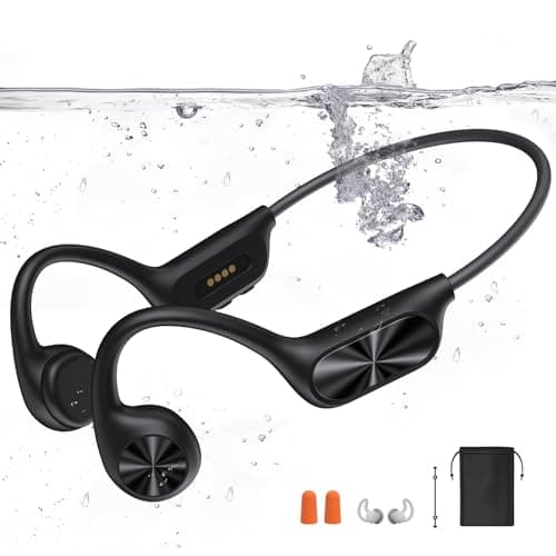 Dnniakm Swimming Headphones,Bone Conduction Headphones Bluetooth 5.4,IPX8 Waterproof,32G Memory Sports Headphone,Underwater Headphone with MP3-Player for Swim,Open Earphones for Swimming Running - Image 1