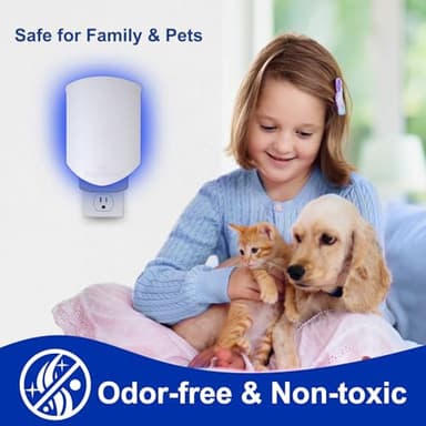 Flying Insect Trap for Indoors: Light Trap Captures Fruit Flies, Gnats, and Houseflies, BUG PARKING 1 Device and 3 Refills Silent Bug Catcher with UV Light for Indoor-Plants, Kitchen - Image 6