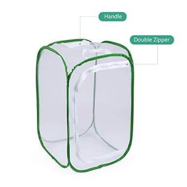 23.6" Large Butterfly Habitat Insect Cage Caterpillars Enclosure Pop-up Clear View 6 Mesh Panels 15.7 x 15.7 x 23.6 Inches Tall - Image 2