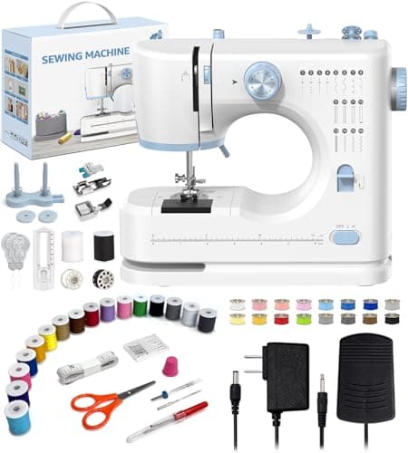 SEDNEE Sewing Machine for Beginners with 16 Built-in Stitches, Small Sewing Machine with Accessory Kit, 2-Speed, Foot Pedal & Storage Drawer, Portable Full-Feature Design for Home DIY (Blue) - Image 1