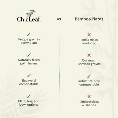 Chic Leaf Compostable & Biodegradable Palm Leaf Disposable Bamboo Plates - Disposable Party Plates for Appetizers - Camping Essentials - Reusable Party Supplies (10 & 7 Inch Square) - Image 5