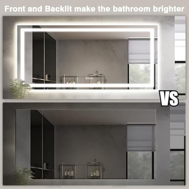 EchosLife Large 84"x40" Light up Bathroom Mirror with Front Lit and Backlit, Anti-Fog Vanity Mirror with Lights, Stepless Dimmable Lighted Mirror, 3 Colors Smart Mirror (Horizontal/Vertical) - Image 6
