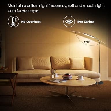 Dimunt LED Floor Lamp, Bright 15W Floor Lamps for Living Room with 1H Timer, Stepless Adjustable 3000K-6000K Colors & Brightness Standing Lamp with Remote & Touch Control Reading Floor Lamps - Image 5