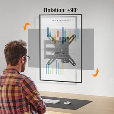ELIVED UL Listed Full Motion TV Monitor Wall Mount for Most 14-42 Inch LED LCD Flat Screen TVs & Monitors, Swivel Tilt Extension Rotation tv Mount Bracket Max VESA 200x200mm, up to 44 lbs. - Image 2