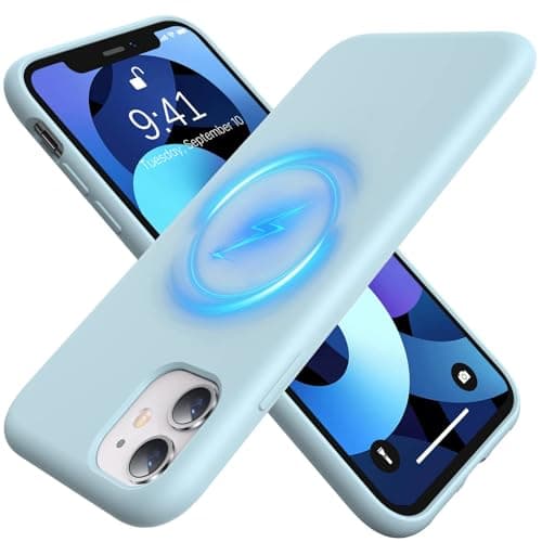 Olialia for iPhone 11 Pro Case Silicone, Compatibilty with MagSafe [Soft Microfiber Lining] Shockproof Protective Slim Phone Cover 5.85 Inch, Blue - Image 1