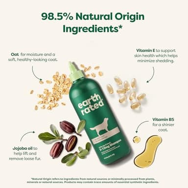 Earth Rated 3-in-1 Deshedding Dog Shampoo and Conditioner, Deodorizing Oatmeal Shampoos for Dogs and Puppies, Great for Smelly Pets, White Tea and Basil Scent, 16 oz - Image 3