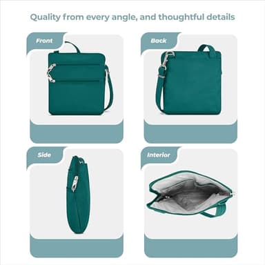 Travelon Anti-Theft Classic Slim Double Zip Crossbody - Image 5