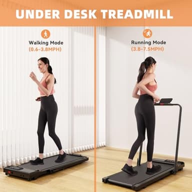 DeerRun 3 in 1 Walking Pad Treadmill, 300 lbs Capacity Foldable Treadmill, 3.0HP Low Noise Walking Pad with Handle Bar, Under Desk Treadmills for Home Office with Remote & Smart APP - Image 4